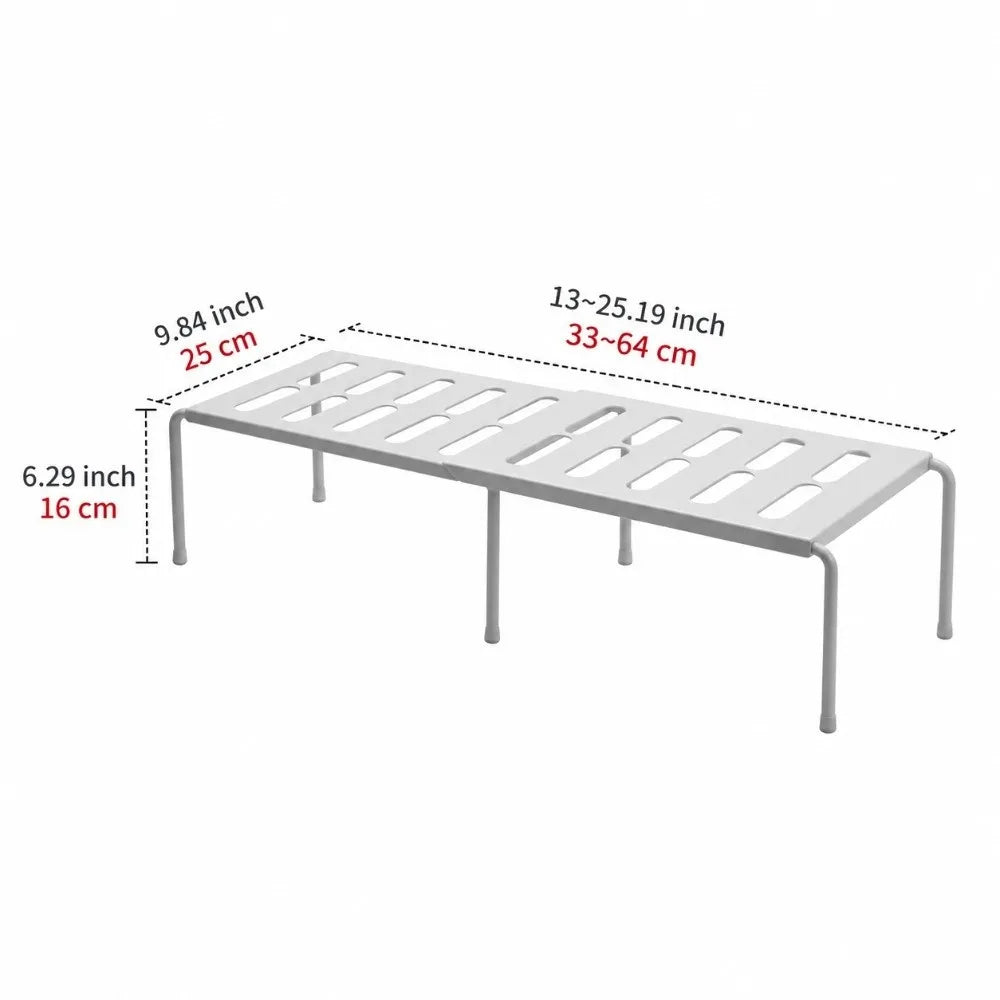 ABS Expandable Stackable Shelf – Kitchen & Bathroom Rack