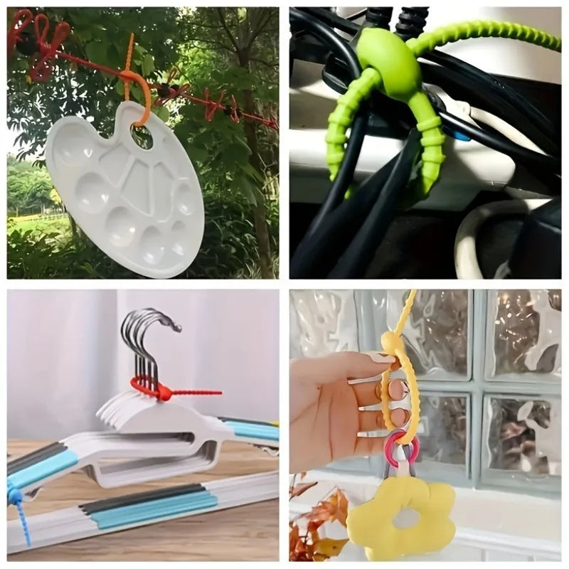Silicone Reusable Cable Wire Organizer Ties & Cord Winder 5/10 Pcs