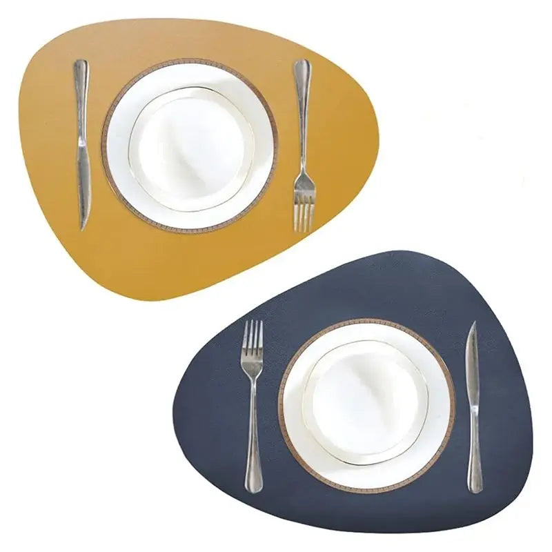 Waterproof Faux Leather Placemats & Coasters Set of 4