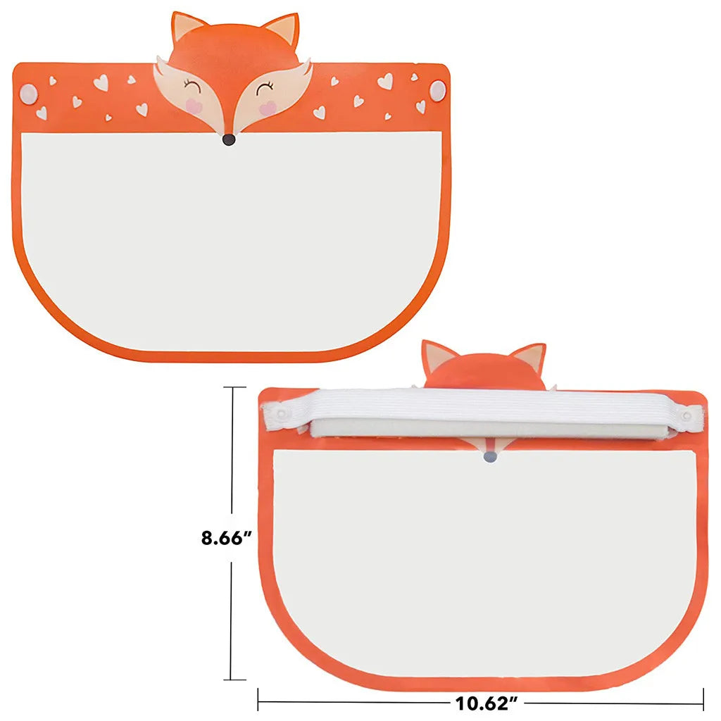 Kids Cartoon 3D Transparent Face Visor 5-Pack – Fox & Bear