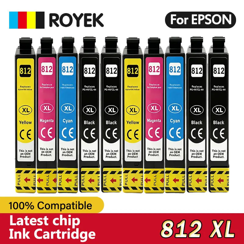 Royek 812XL Compatible Ink Cartridges for Epson WorkForce Pro