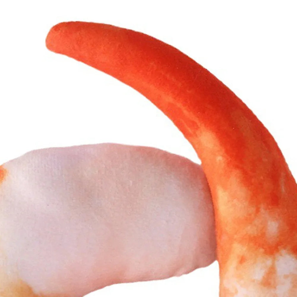 3D Shrimp Squeaky Plush Dog Toy – Soft Chew Toy for Pets