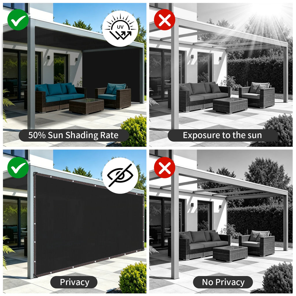 HDPE Sun Shade Net Anti-UV Canopy with Grommets | Garden & Patio