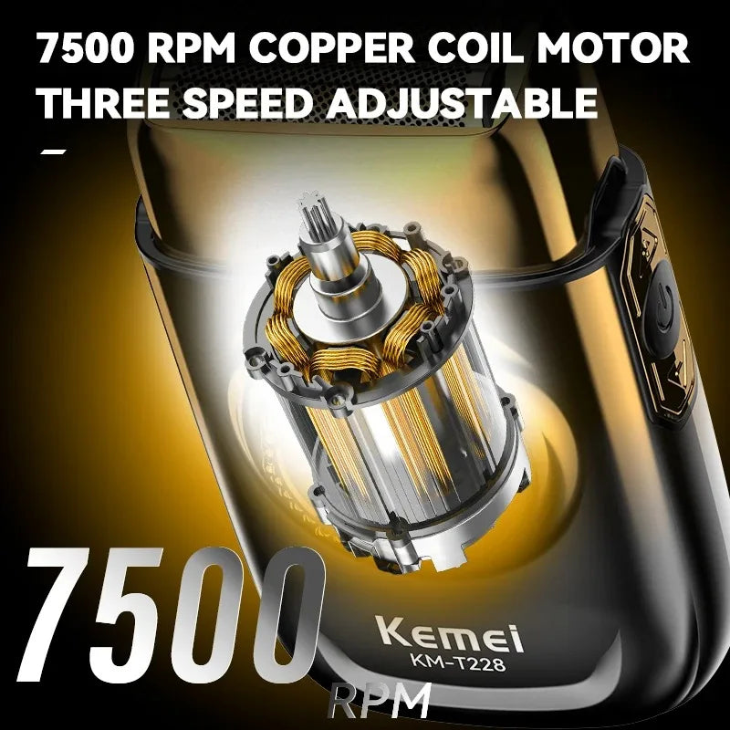 Kemei KM-T228 Twin Foil Electric Shaver USB-C Men's Razor