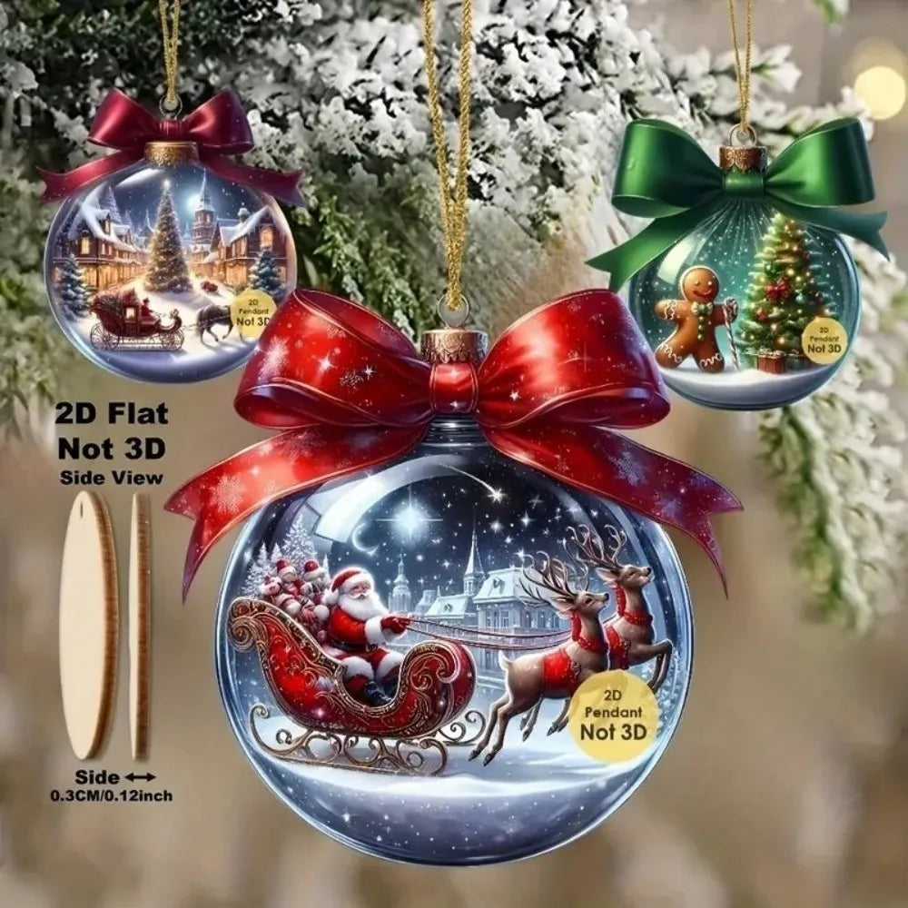 18/36Pcs Wooden Christmas Tree Ornaments – Santa Xmas Pendants