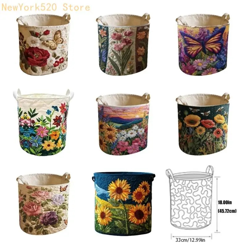 Quilted Foldable Laundry Bin with Handles | Bedroom Organizer