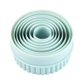 8-Piece Double-Sided Round Wave Cookie Cutters – Green Set