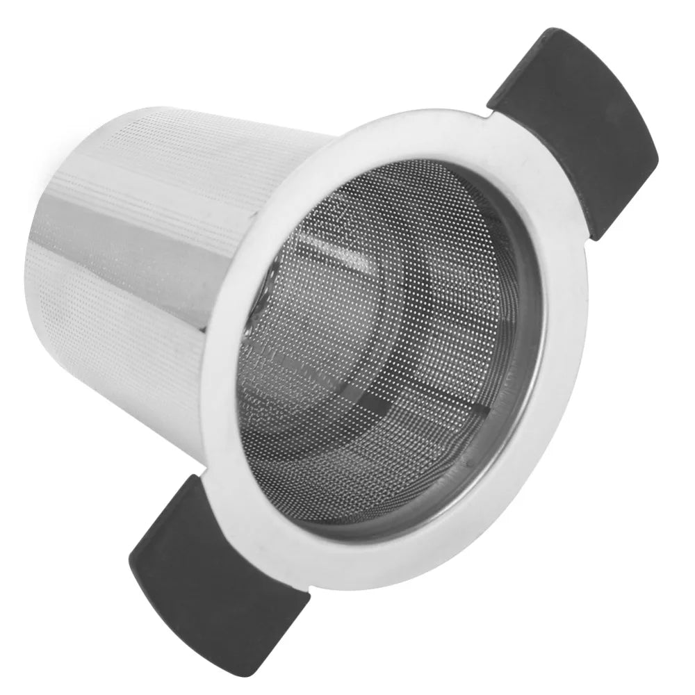 Stainless Steel Tea Infuser Cup with Fine Mesh & Silicone Lid
