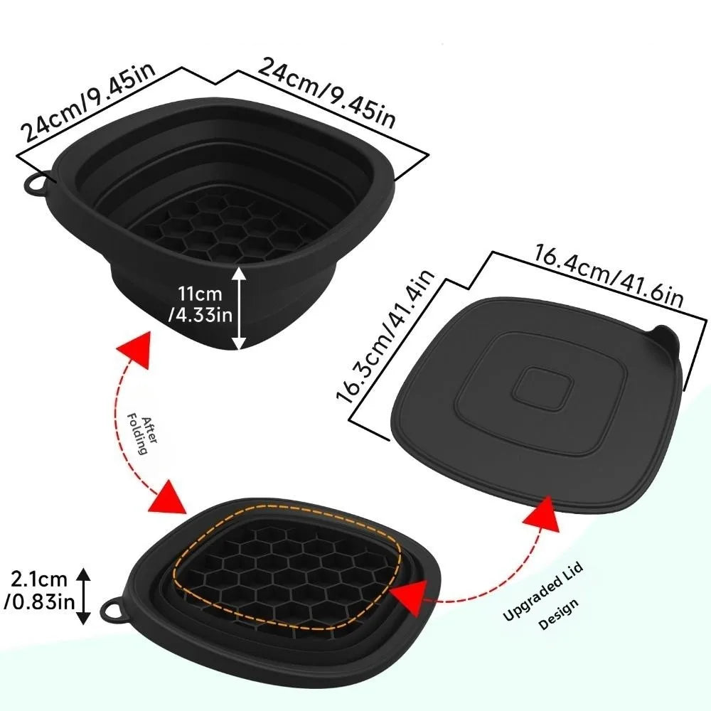 Foldable Silicone Face Ice Bath Bowl with Lid & Ice Tray