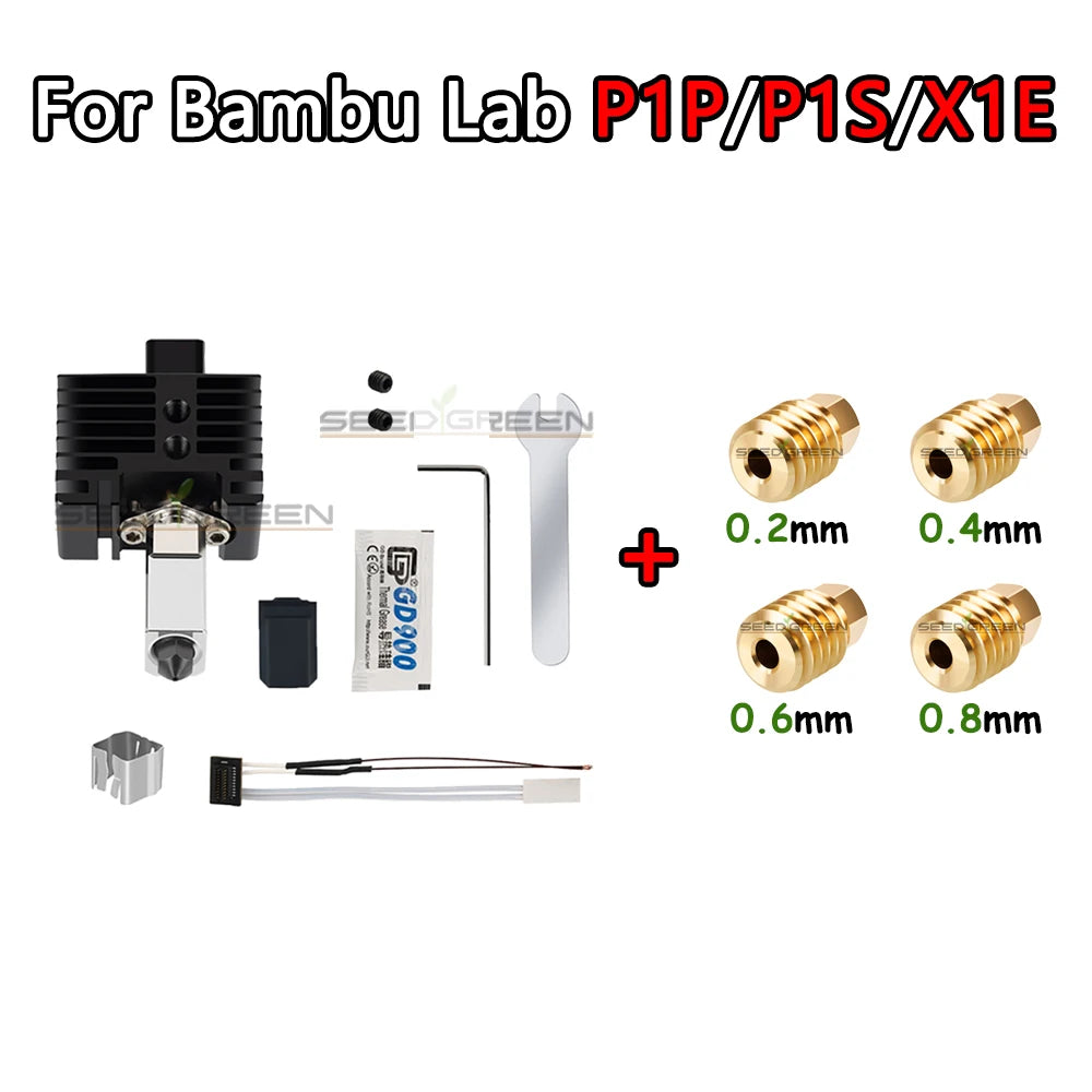Sprouture Lab Hardened Brass Hotend Nozzle for Bambu Lab P1P P1S X1