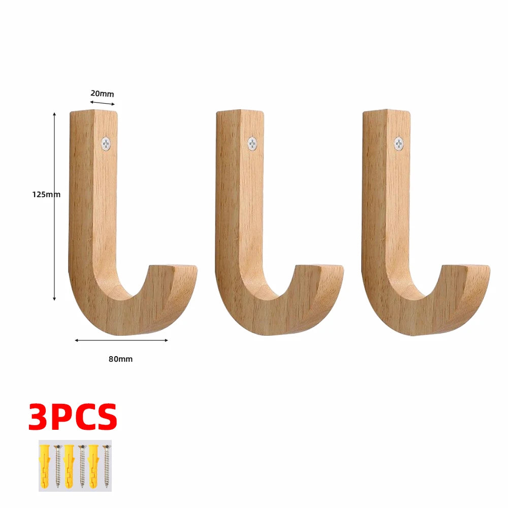 Wooden Wall Mounted Double Coat Hooks – Heavy Duty Oak Rack