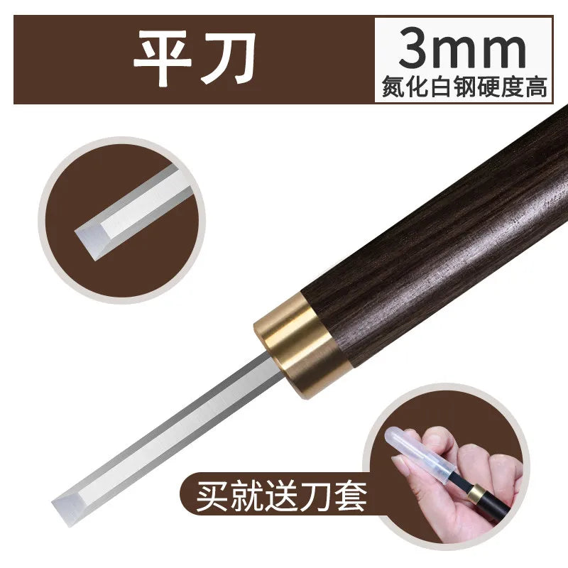 Wood Carving Knife Set – Olive Peach Pit DIY Craft Tool Kit
