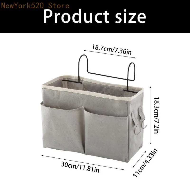 Bedside Storage Organizer Cotton Hanging Caddy with Pockets