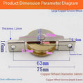 4PCS Copper Sliding Door Roller Wheels – Wardrobe Pulley Set
