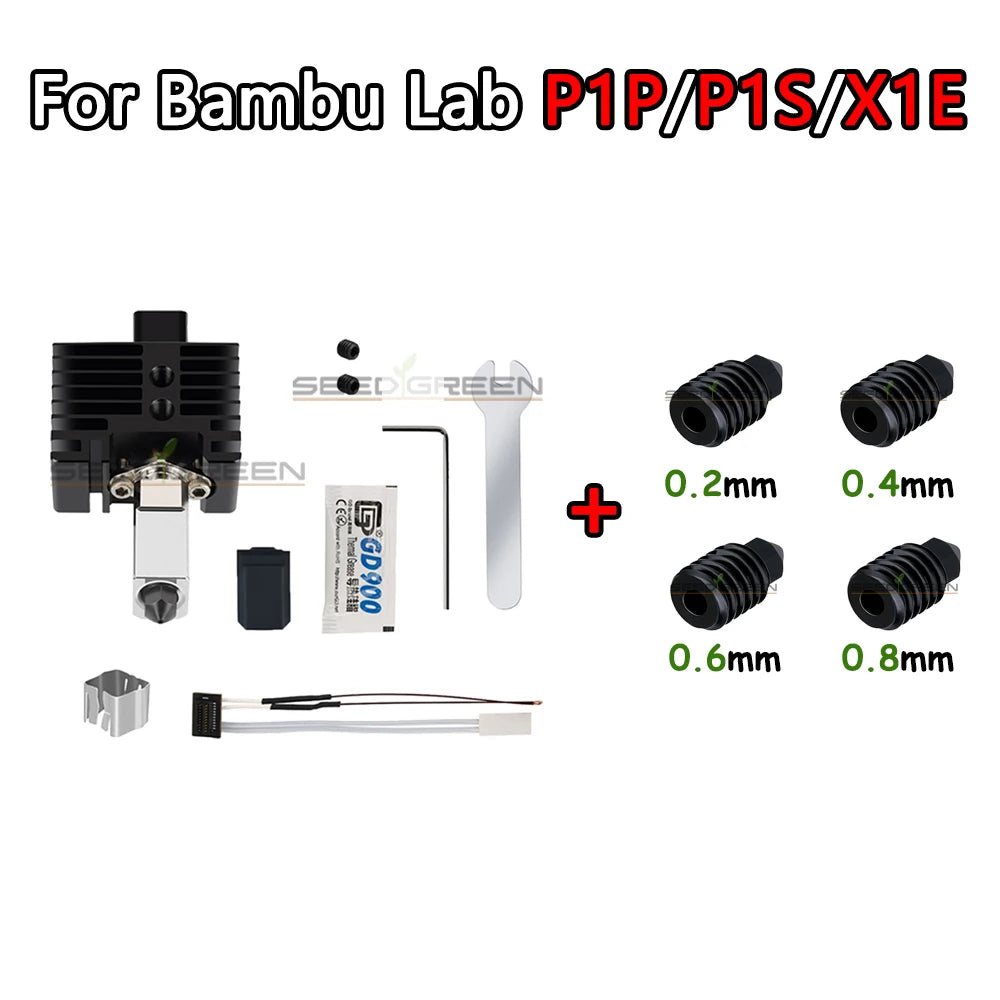 Sprouture Lab Hardened Brass Hotend Nozzle for Bambu Lab P1P P1S X1