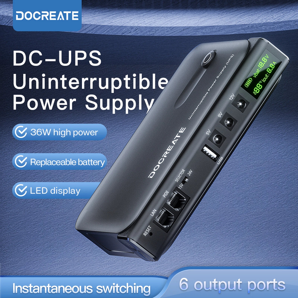 Mini DC UPS Uninterruptible Power Supply 5V 9V 12V | VIBE
