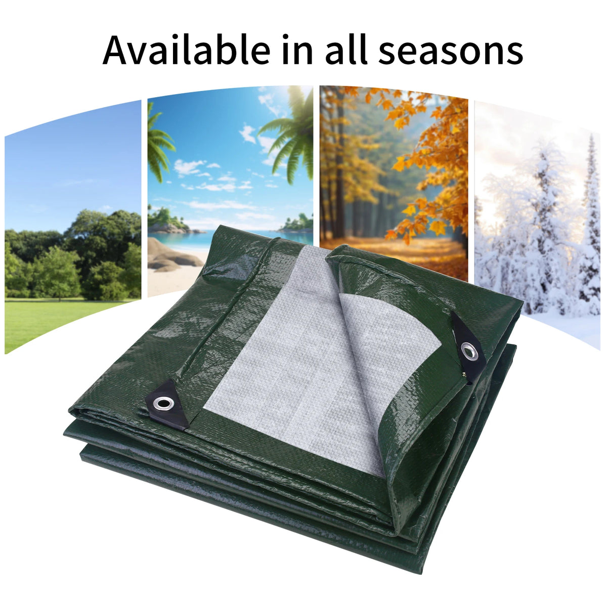 Heavy Duty PE Waterproof Tarp with Reinforced Grommets | Multi-Size