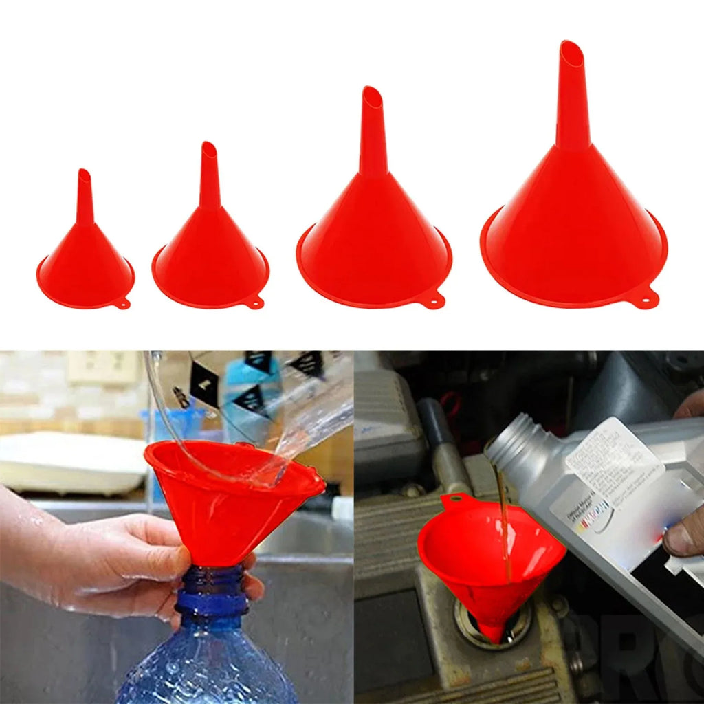 4-Piece Plastic Funnel Set – Kitchen, Home & Automotive
