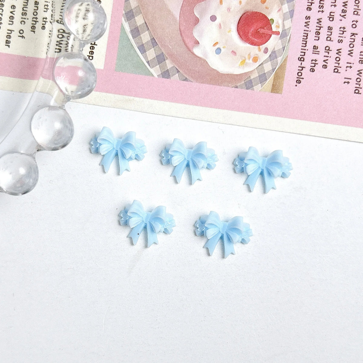 20pcs 3D Bowtie Nail Charms Pearl Bow Rhinestone Nail Art