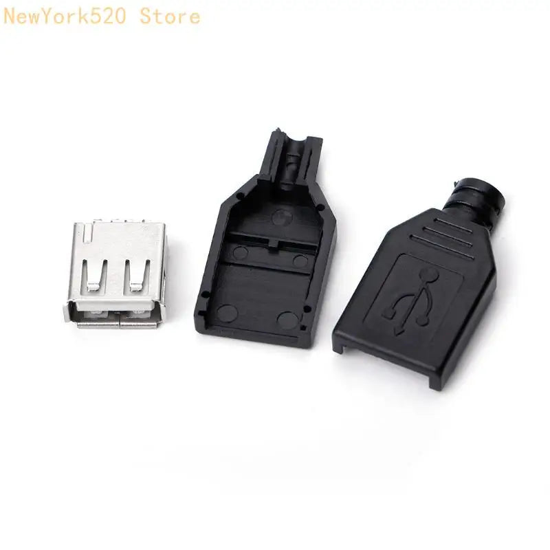 10-Pack USB Type A Female 4-Pin Socket Connector Black Shell