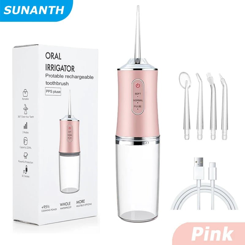 VIBE Cordless Oral Irrigator USB Rechargeable 3 Modes IPX7