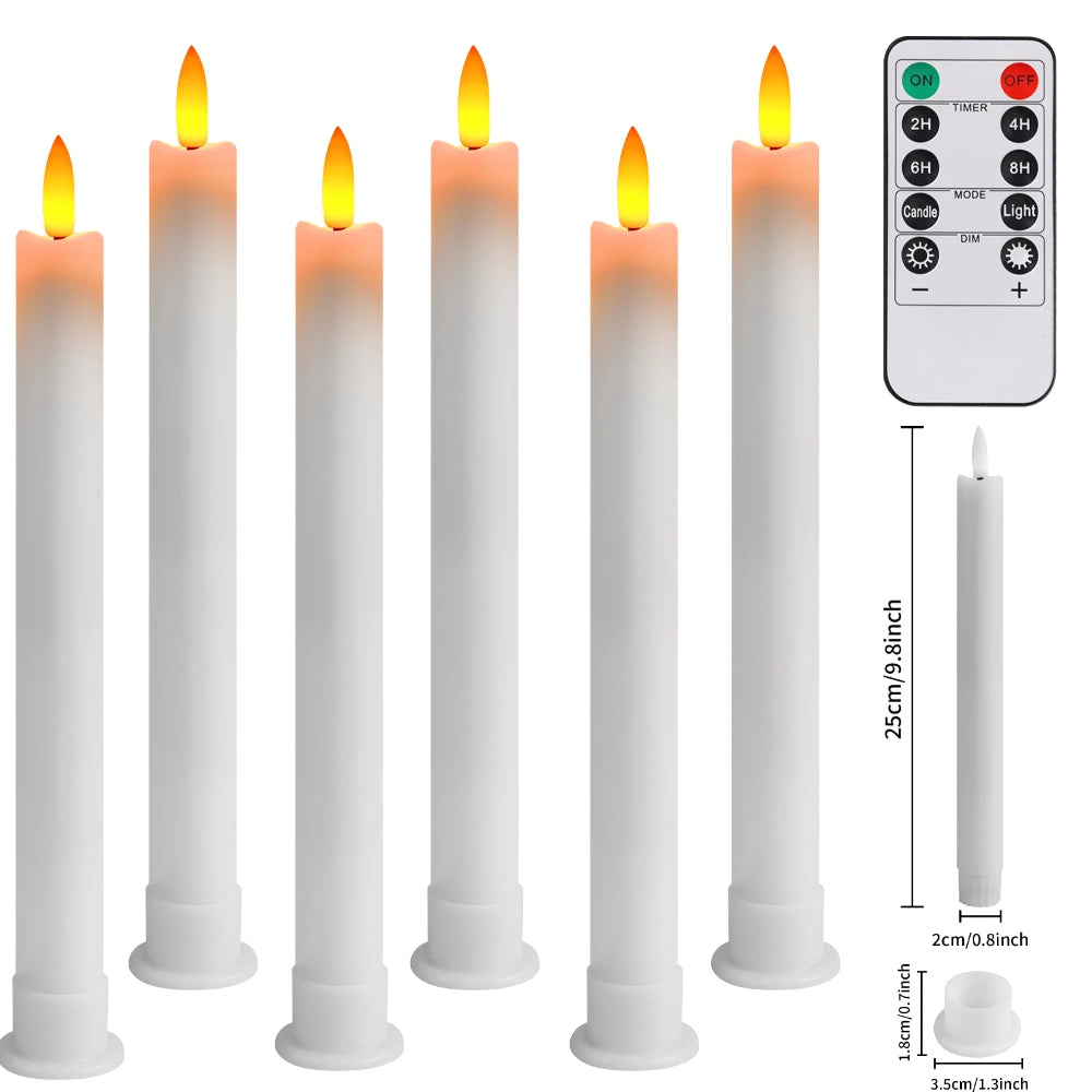Flameless Taper Candles Battery LED Flickering Set 6/12/24Pcs