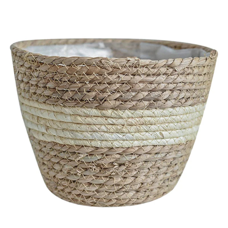 Seagrass Planter Basket – Hand Woven Plant Pot Cover Set