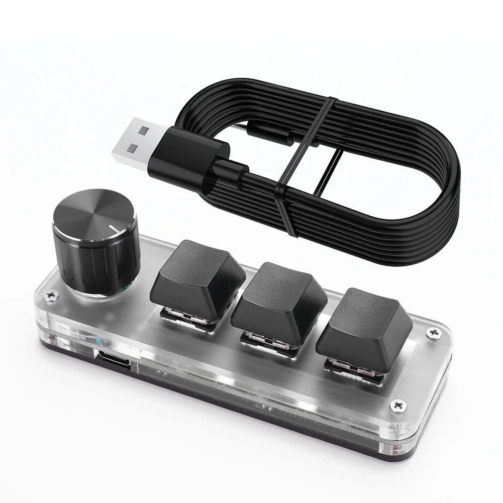 RGB Mechanical Macropad 3 or 4 Key Hotswap USB Knob Keyboard