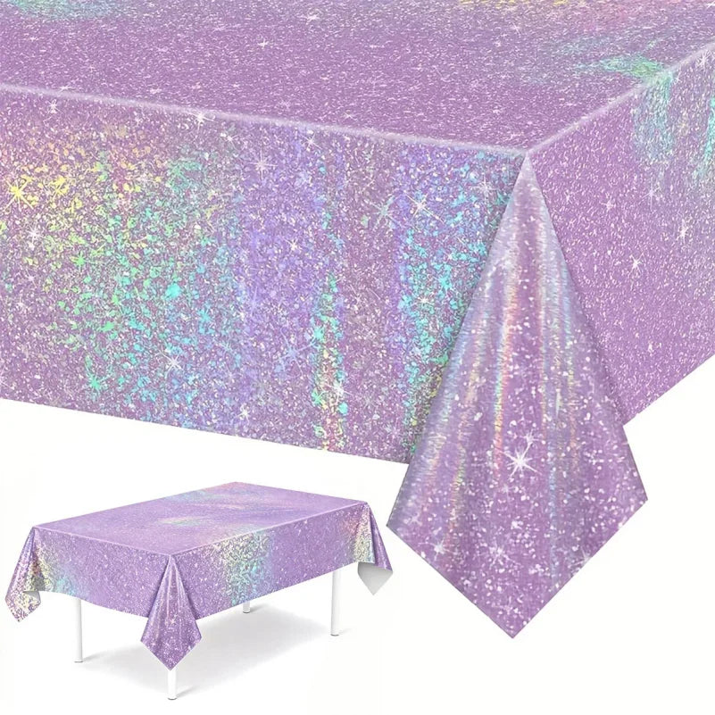 Laser Holographic Disposable Tablecloth – Party & Wedding Cover