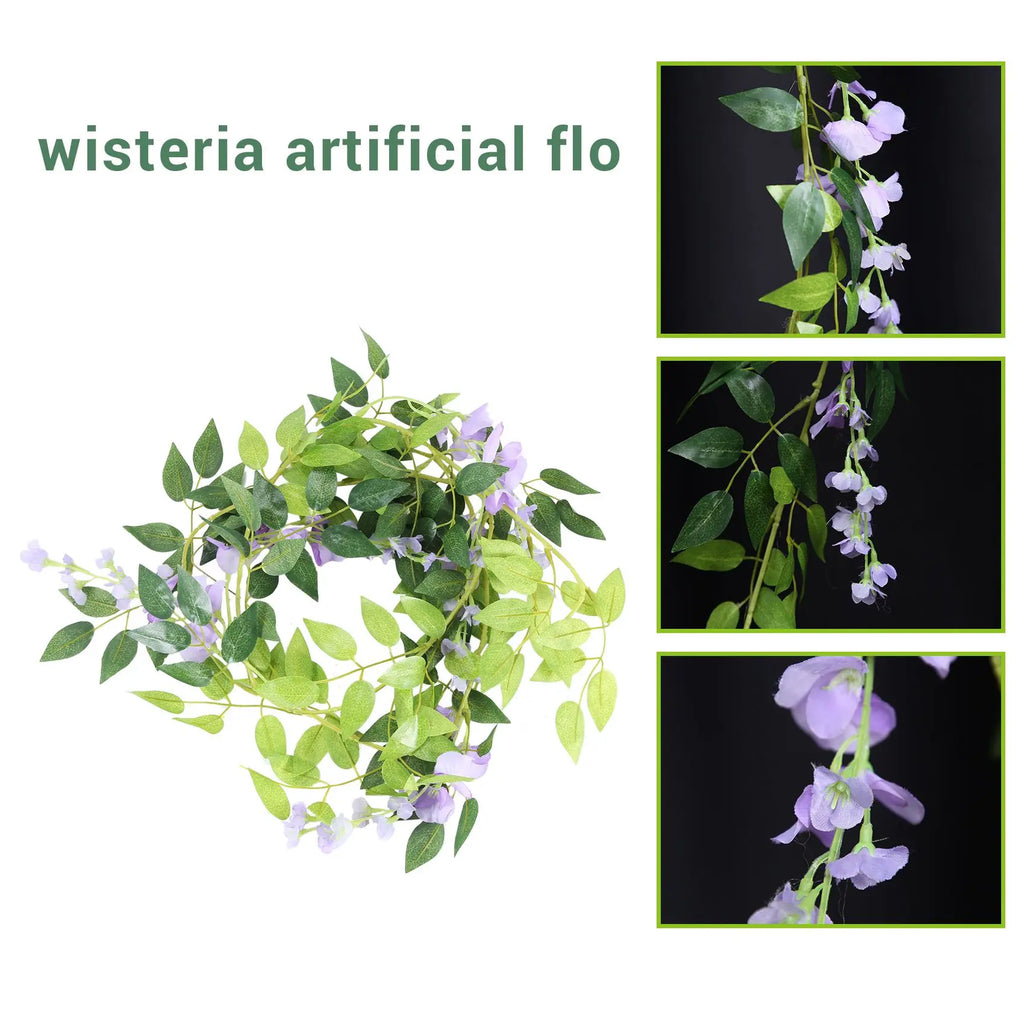 2-Pack 7Ft Artificial Wisteria Vine Garland – Indoor & Outdoor