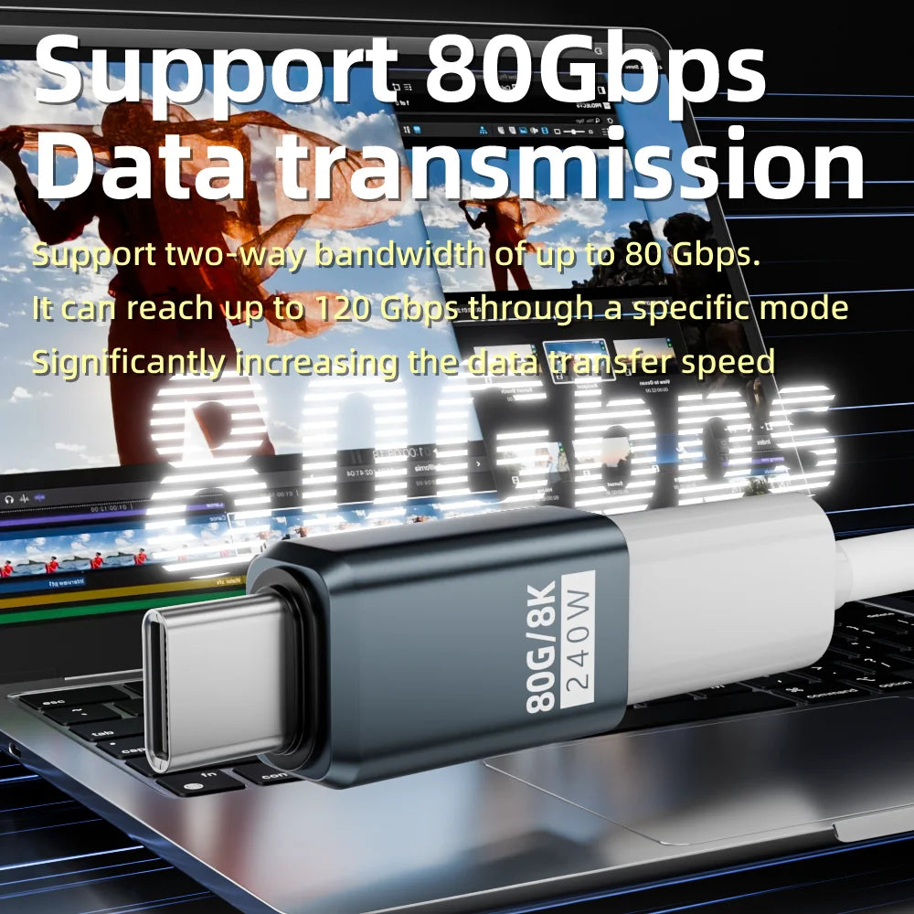 USB4 2.0 USB-C Adapter 240W 80Gbps 8K@60Hz for MacBook