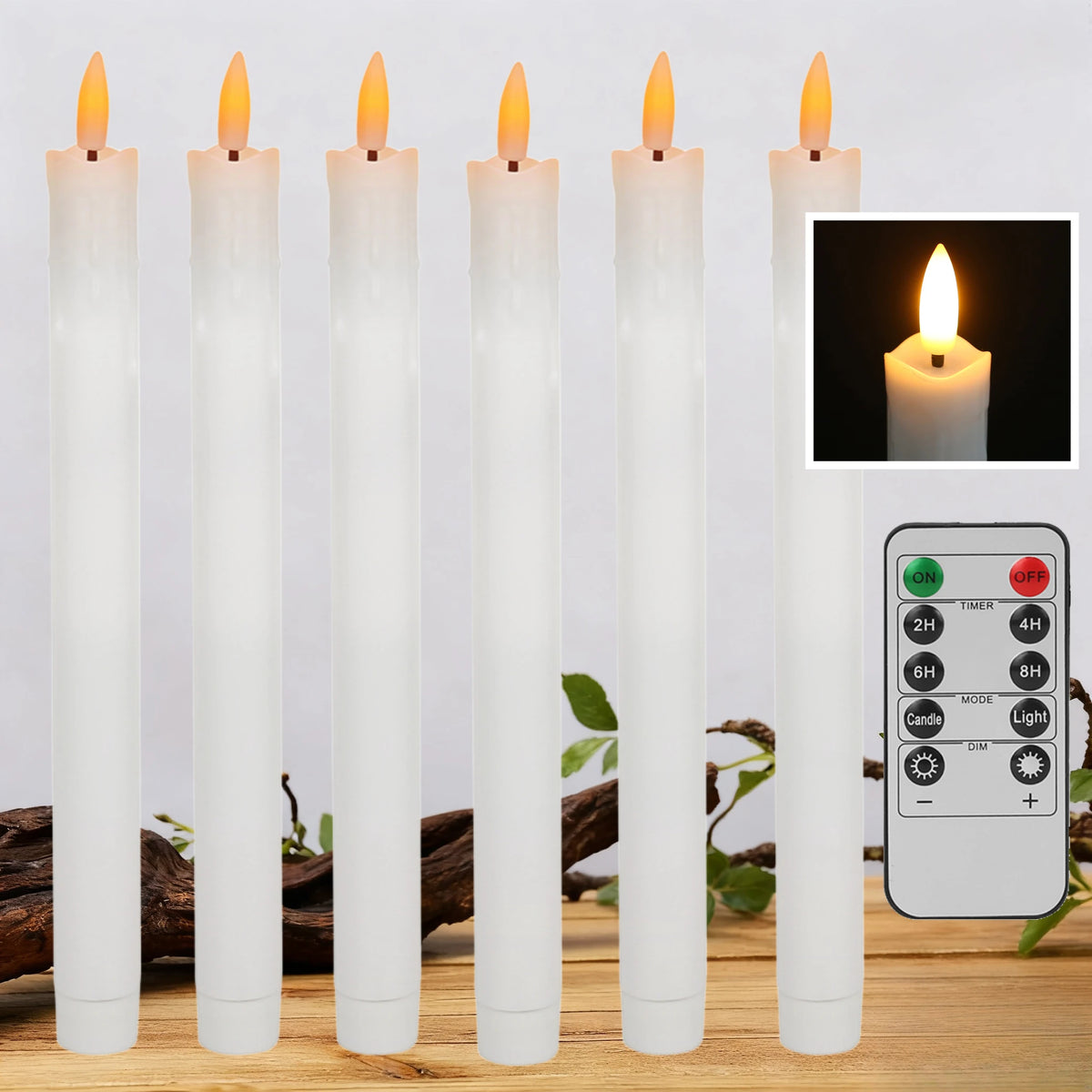 Flameless LED Taper Candles with Remote & Timer | Battery Operated