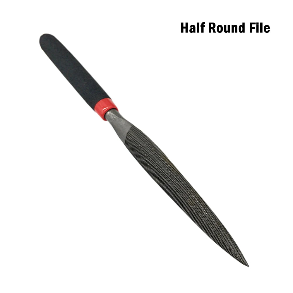 Steel Mini Hand Files Set – Flat, Round & Half Round 118mm