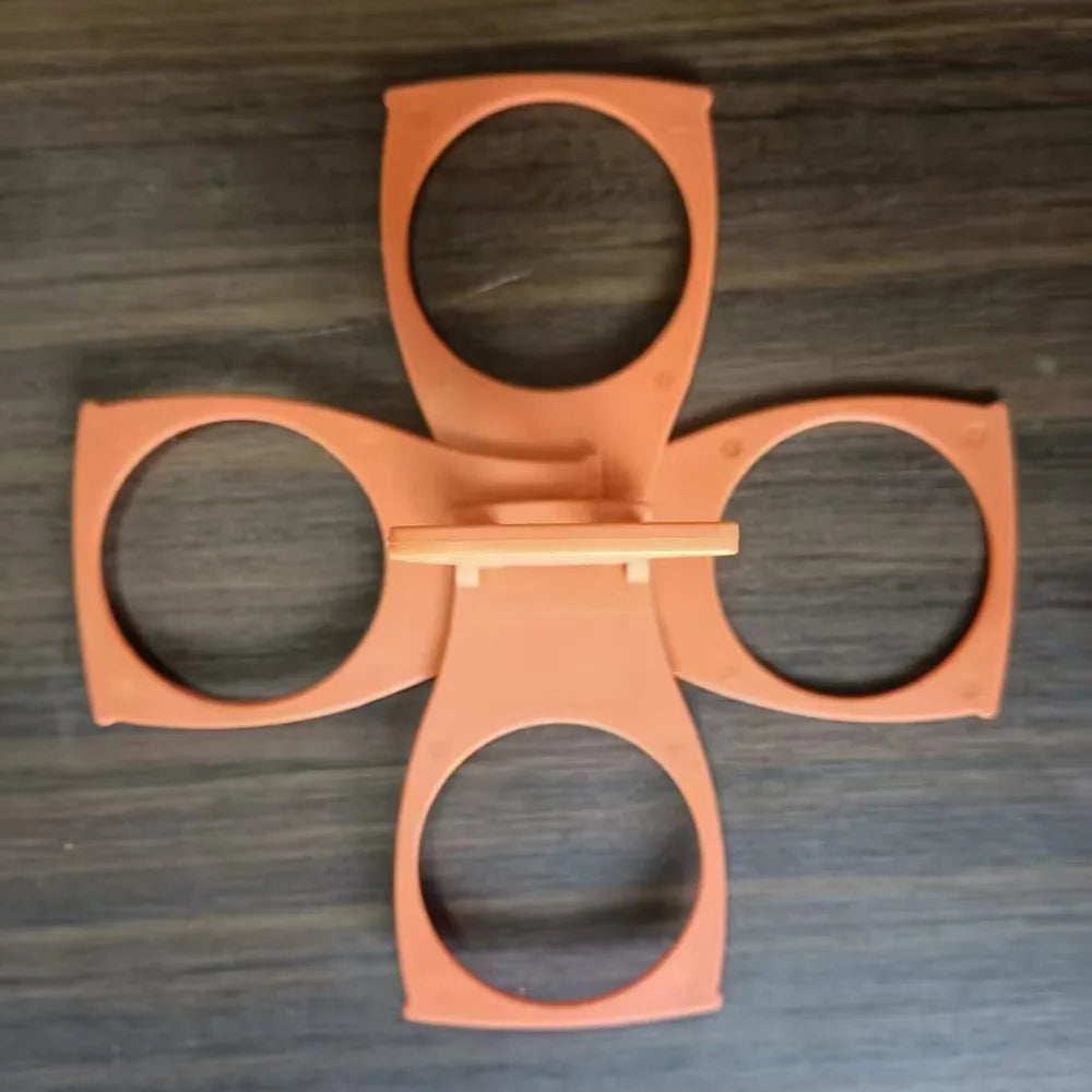Foldable 4-Cup Rotating Carousel Carrier for Camping & Picnics