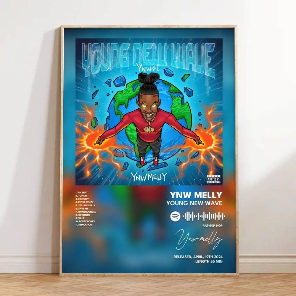YNW Melly Waterproof Self-Adhesive Art Poster | Wall Decor