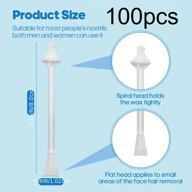 Nose Wax Applicator Sticks 100/10PCS | Beeswax Hair Removal