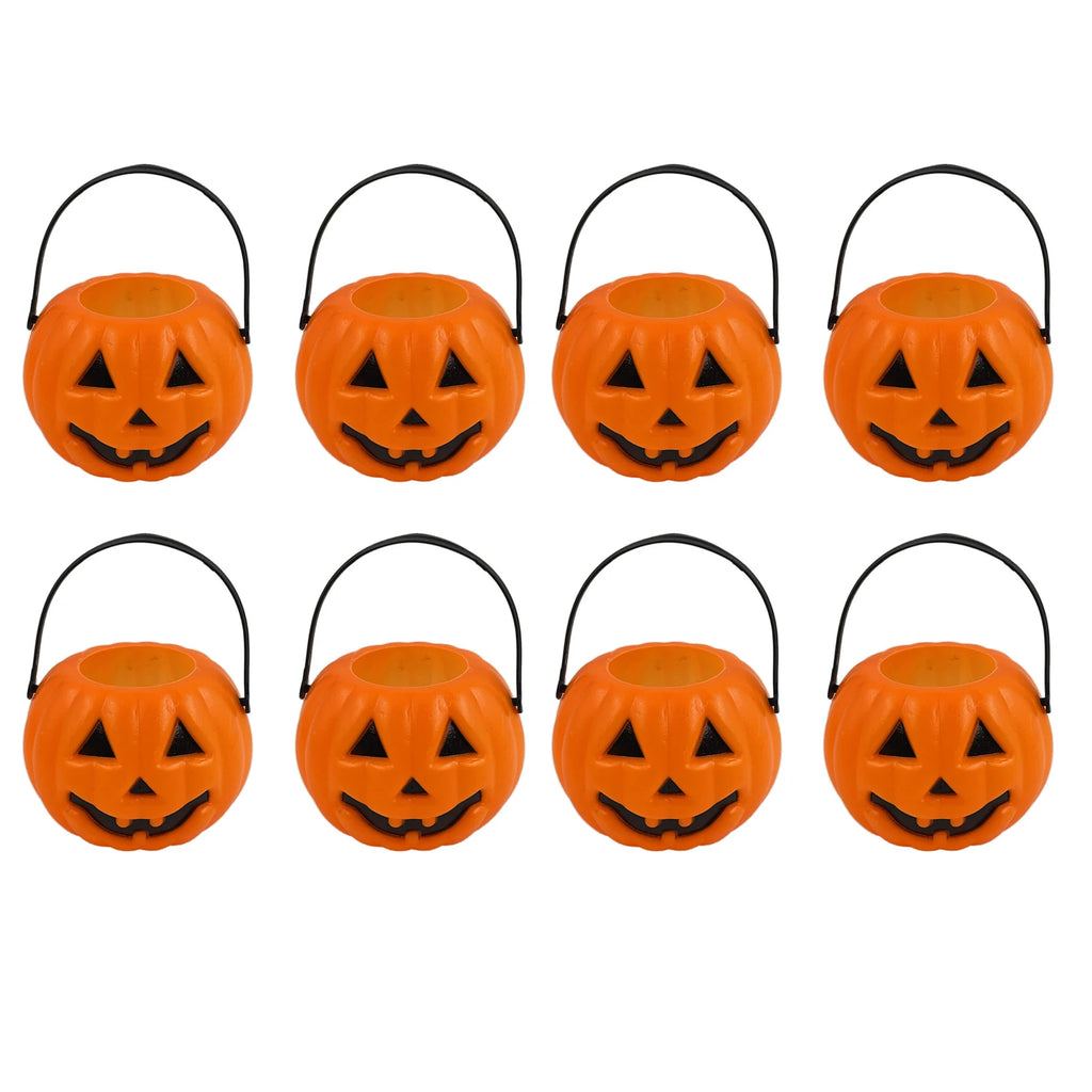 8-Pack Halloween Candy Buckets – Pumpkin Trick or Treat Pails