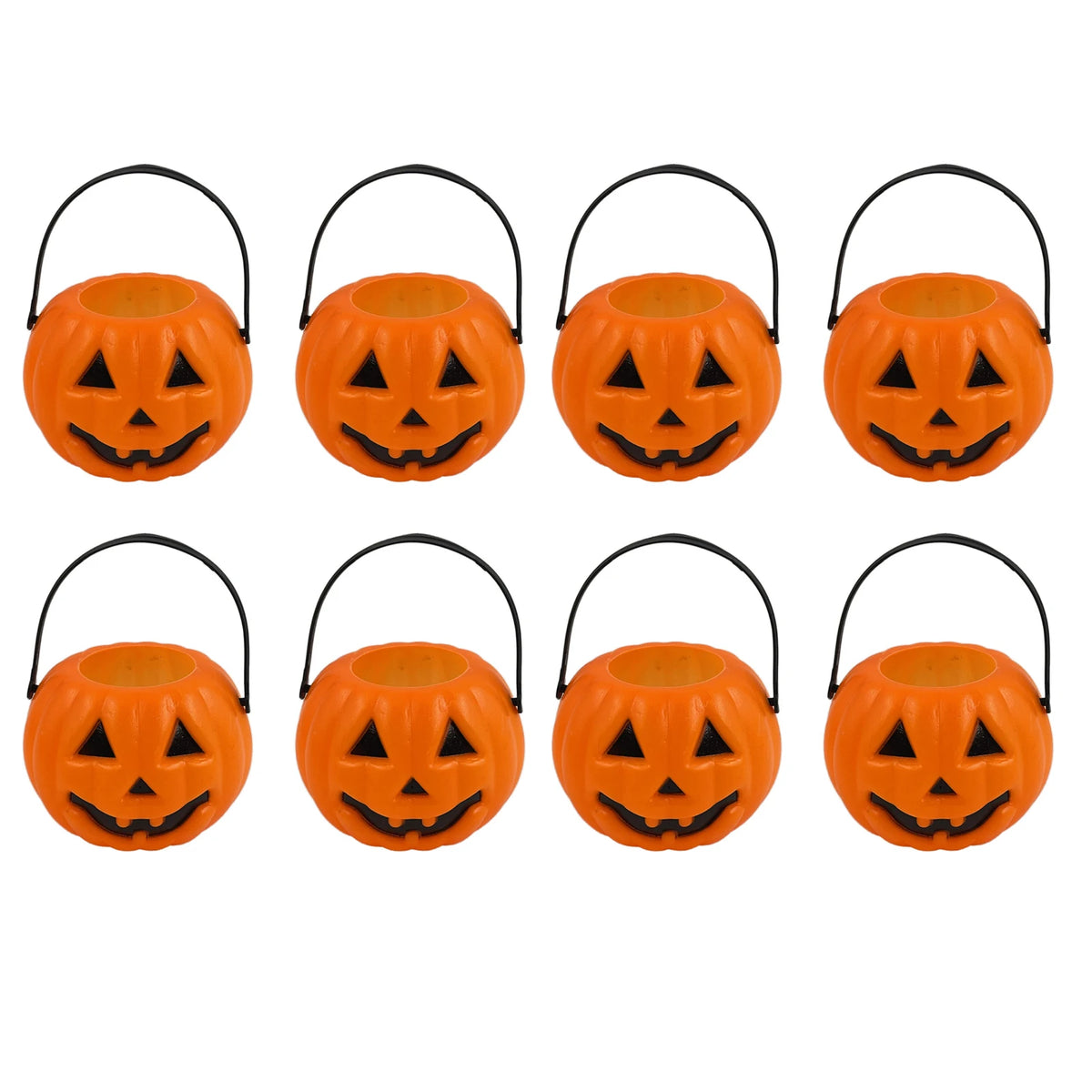 8-Pack Halloween Candy Buckets – Pumpkin Trick or Treat Pails