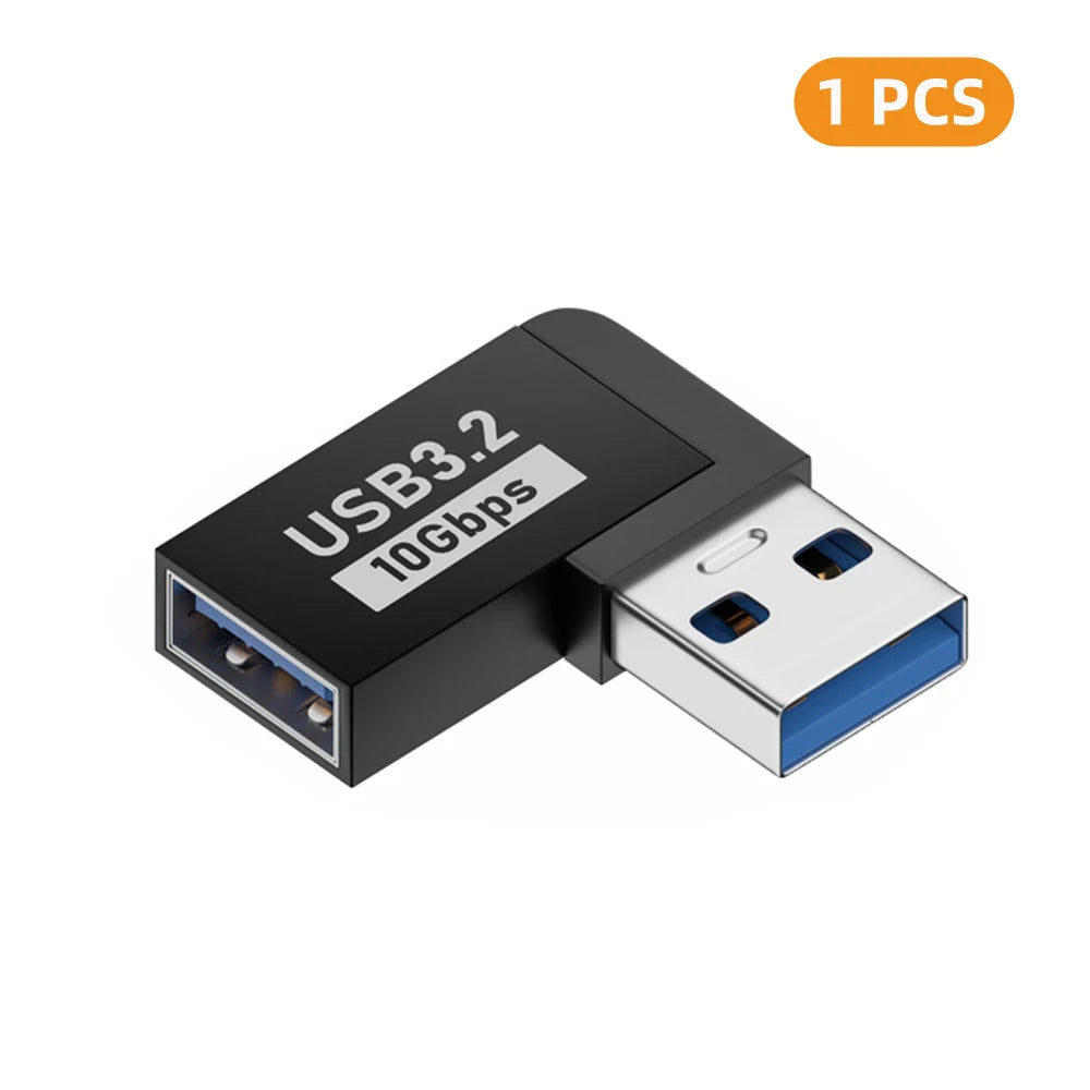 USB-A Female to Male Adapter 90°/180° Angled 10Gbps Converter
