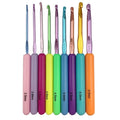 9-Piece Ergonomic Crochet Hook Set ABS Handle 2.5mm–6.5mm