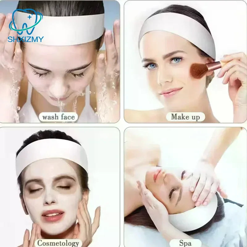 Disposable Spa Facial Headbands 10/50 Pcs – Adjustable Elastic