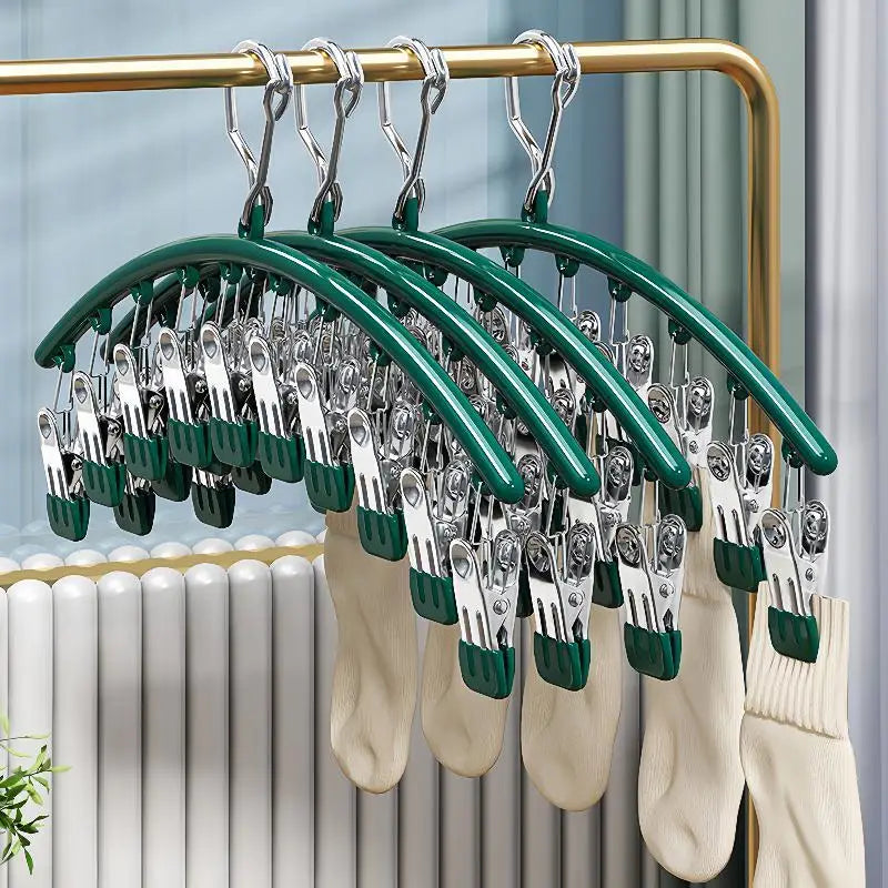 Windproof Stainless Steel Laundry Drying Hanger with Clips