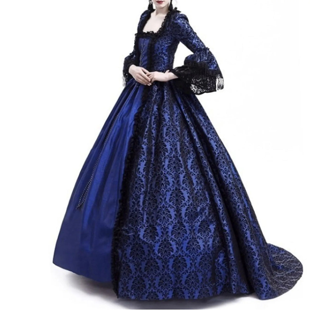 Women's Medieval Gothic Halloween Costume Hooded Long Gown