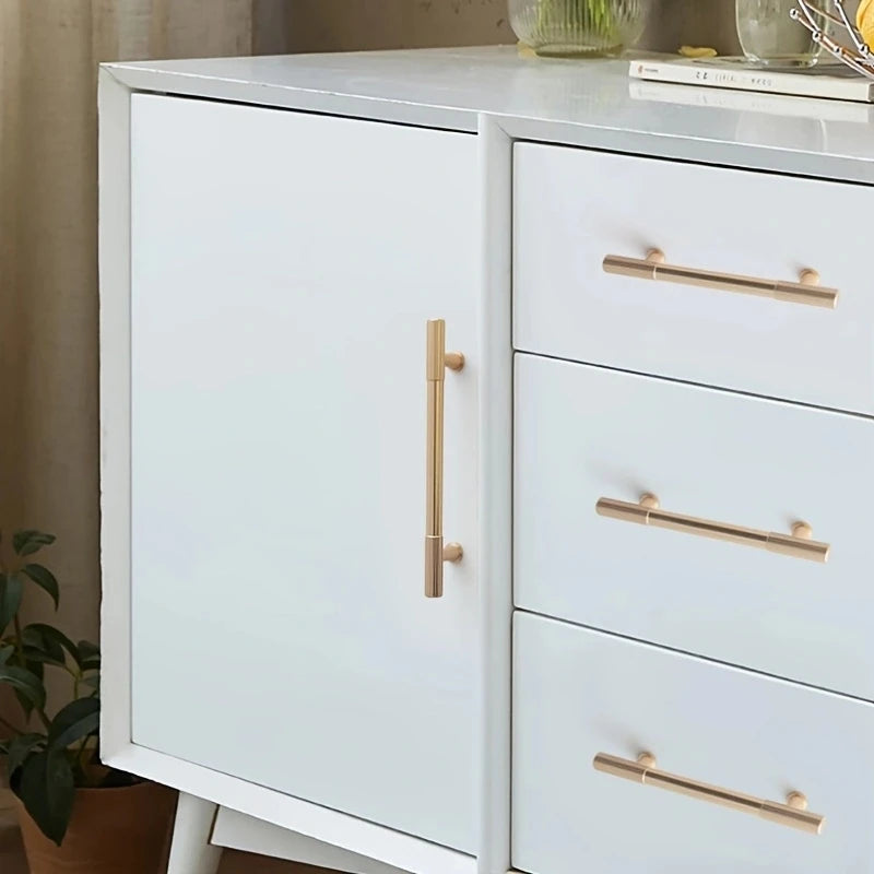 Brushed Gold Aluminum Cabinet Handles & Drawer Pulls