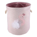 Pink Swan Drawstring Laundry Basket Large 35×40cm Organizer
