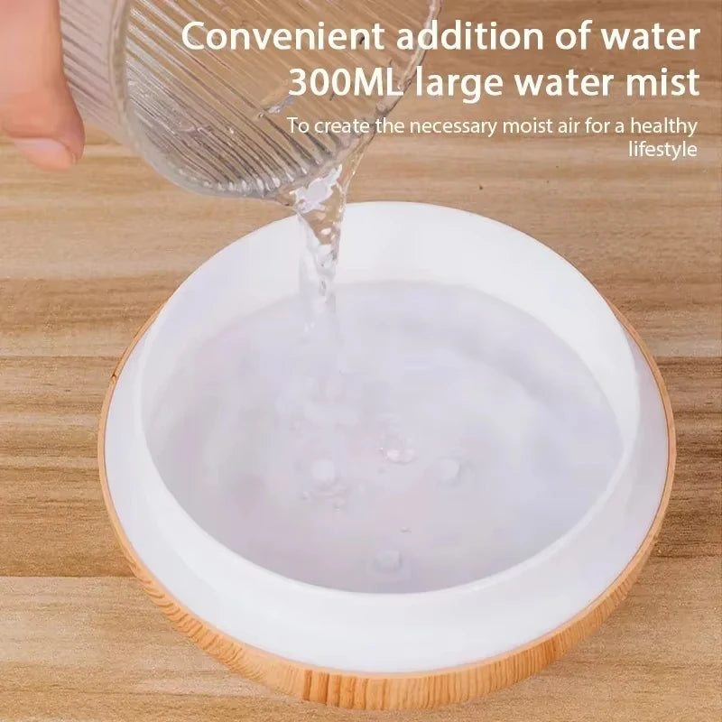 Wood Grain Mini USB Ultrasonic Humidifier & Aroma Diffuser 300ml