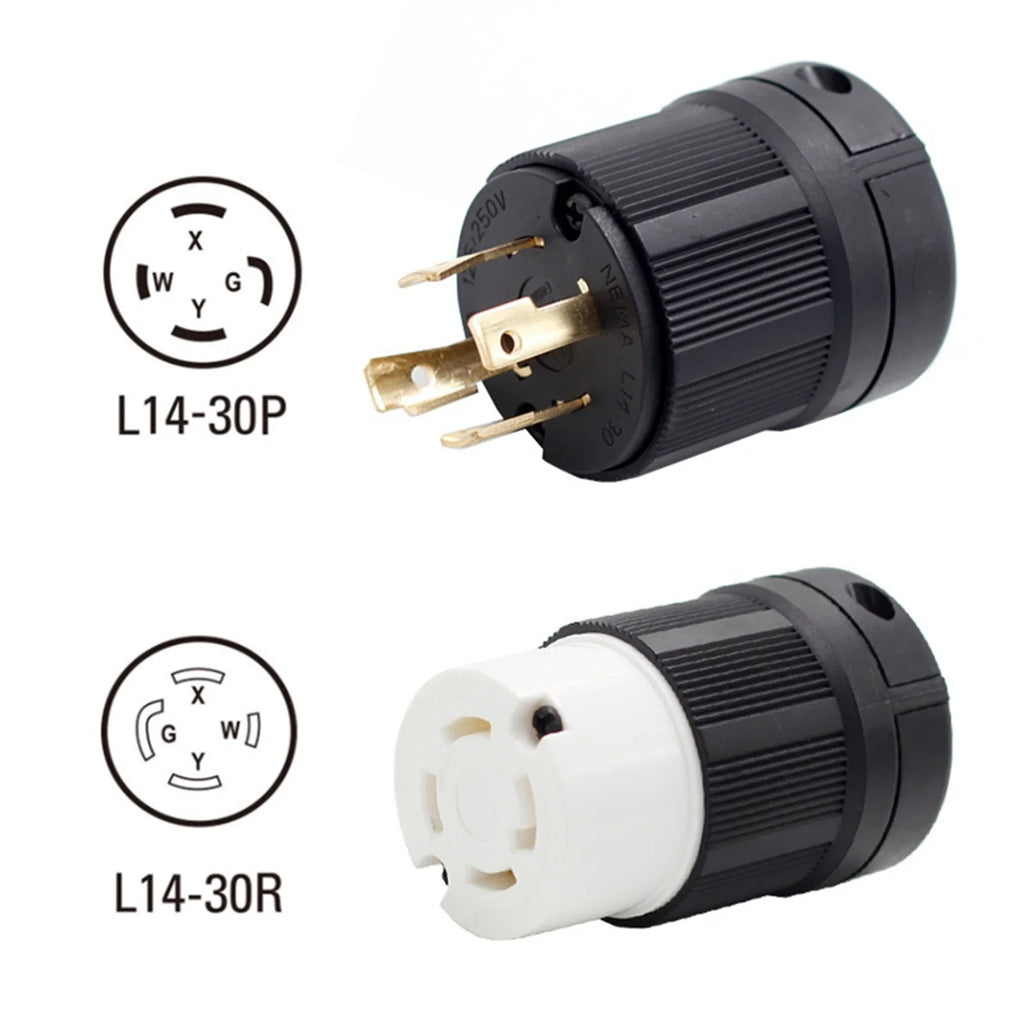 NEMA L14-30P & L14-30C 30A Locking Plug Connector Set 2-Pack