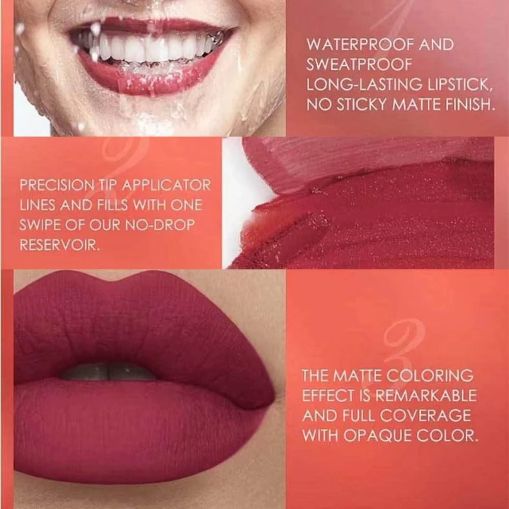 OREADEX Matte Lip Liner & Lipstick Set – High Pigment, Waterproof