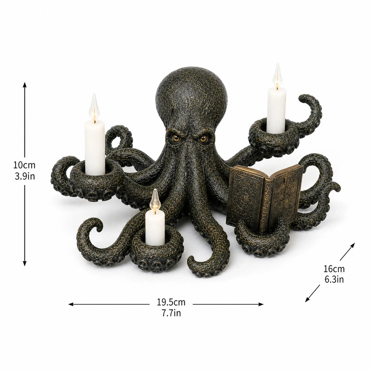 Octopus Candle Holder Resin Sculpture | Gothic Dark Fantasy Décor