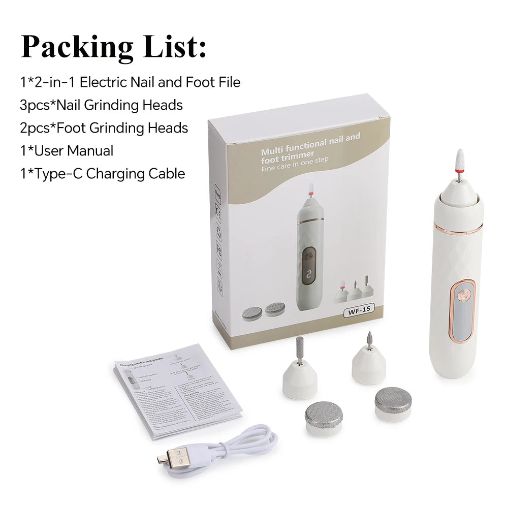 AFDEAL 2-in-1 Electric Nail Drill & Callus Remover Kit